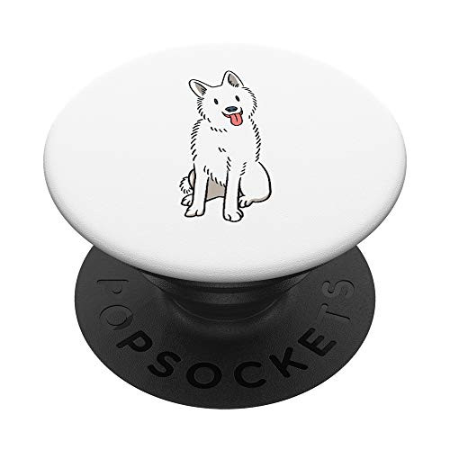 White German Shepherd Gifts Mom Dad, Cute White Shepherd Dog PopSockets PopGrip: Swappable Grip for Phones and Tablets White German Shepherd Gifts Mom Dad, Cute White Shepherd Dog PopSockets PopGrip: Swappable Grip for Phones and Tablets