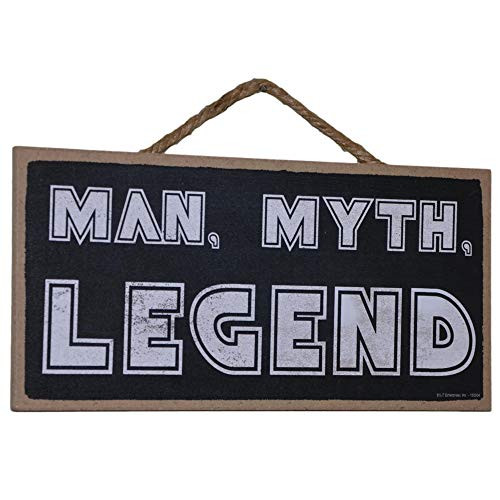 Popfizzy Wood Sign Man, Myth, Legend Hanging Wall Plaque Decoration for Men for 5x10