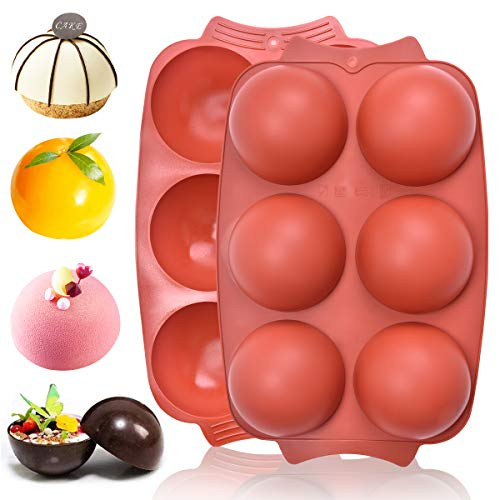 EVILTO Hot Chocolate Bombs Mold, Semi Sphere Silicone Mold, Round Silicone Molds, 2 Packs hot cocoa bomb mold for Making Chocolate Bomb, Cake, Jelly, Pudding, Candy, Dome Mousse