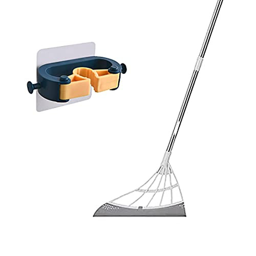 Multifunction Magic Broom, 2-in-1 Sweeper Easily Dry The Floor Surface and Remove Dirt and Hair, pet Hair Remover, Liquid, Glass Wiper, -1 Piece with Broom Holder-