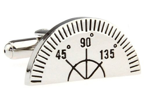 MRCUFF Ruler Protractor Architect Cufflinks with a Presentation Gift Box