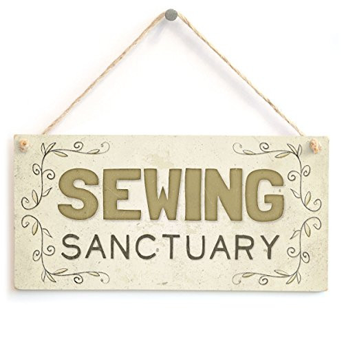 Meijiafei Sewing Sanctuary - Beautiful Home Accessory Gift Sign 10"x5"