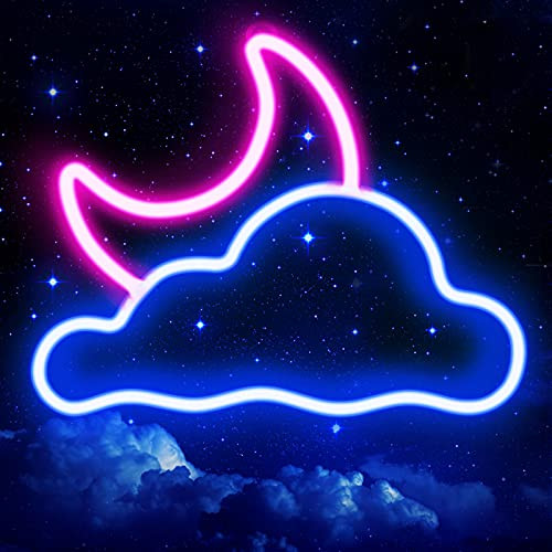 Neon Sign, JTLMEEN Cloud and Moon Led Neon Light, Neon Light Sign for Wall USB/Battery Powered Led Neon Sign for Bedroom Aesthetic Cool Room Decor Neon Sign, JTLMEEN Cloud and Moon Led Neon Light, Neon Light Sign for Wall USB/Battery Powered Led Neon Sign for Bedroom Aesthetic Cool Room Decor