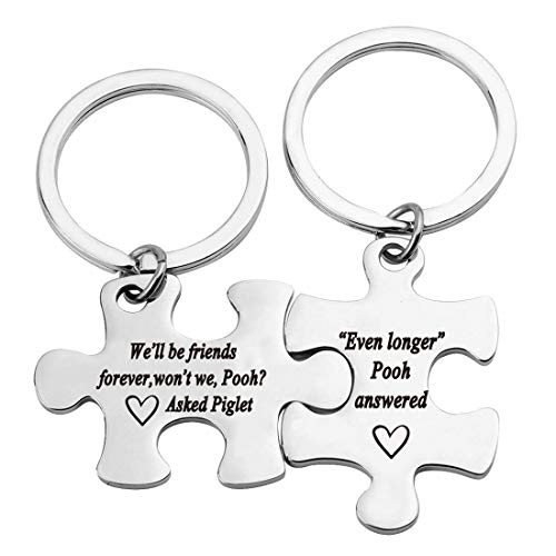 Best Friend Keychain Winnie the Pooh Piglet Friendship Keychain Well be friends forever Piglet BBF Friendship Jewelry-KR- Friends Forever-
