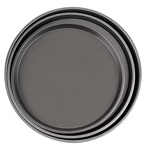 3 Pieces Non-Stick Pizza Pan, Pizza Tray Carbon Steel Round Pizza Bakeware Set, Dishwasher Safe Pizza Pan Set for Restaurants and Homemade Pizza Baking
