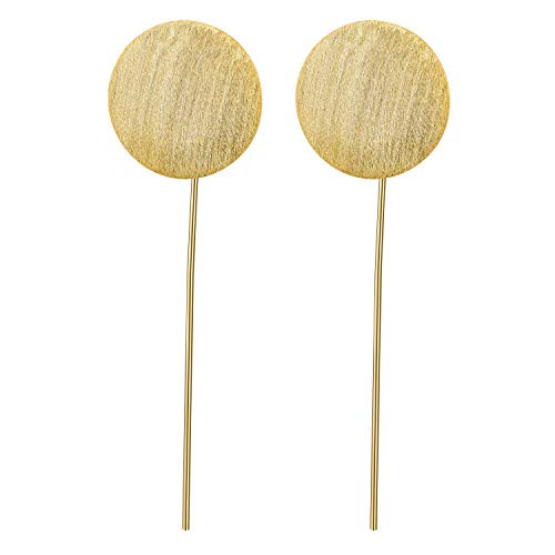 Lotus Fun S925 Sterling Silver Drop Earrings Minimalism Style Round Dangle Earring for Women and Girls, Handmade Unique Jewelry -Gold- Lotus Fun S925 Sterling Silver Drop Earrings Minimalism Style Round Dangle Earring for Women and Girls, Handmade Unique Jewelry -Gold-