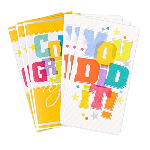 Hallmark Graduation Cards Money Holder or Gift Card Holder Assortment, Congrats -6 Cards with Envelopes- -599GGJ4775- Hallmark Graduation Cards Money Holder or Gift Card Holder Assortment, Congrats -6 Cards with Envelopes- -599GGJ4775-