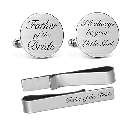 MUEEU Father of The Bride Cufflinks Keepsake Gifts Engraved I Will Always Be Your Little Girl Dad Father Tie Bar -Round Father of The Bride Cufflinks- MUEEU Father of The Bride Cufflinks Keepsake Gifts Engraved I Will Always Be Your Little Girl Dad Father Tie Bar -Round Father of The Bride Cufflinks-