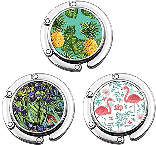 Handbag Hook Purse Hook Foldable - Folding Handbag Table Hanger--Desk Hooks for Purse ?Flamingo?