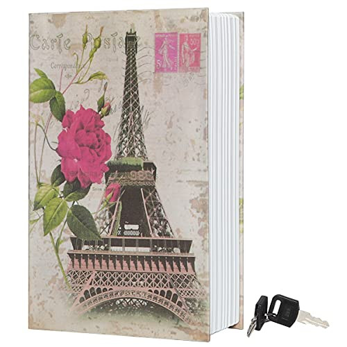 Diversion Book Safe Storage Box,Secret Safe Can with Security Key,Hidden Safe?Stash Safe Box, Secret Safe Containers for Money, Jewelry Documents or Valuables?Paris