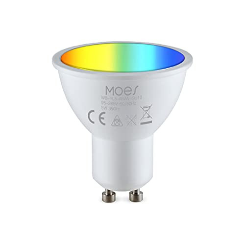 SKTE Tuya WiFi Smart Color Light, Gu10 Led Smart Bulb, RGB Warm and Cold Dimmable Bulb, Smart Life/tuya Remote Control Gu10 Bulb, Voice Control Remote Control Bulb