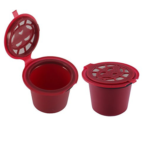 Powstro Refillable Coffee Capsules for Nespresso, Refillable Coffee Capsule Filter, Compatible with Nespresso Coffee Machines with Coffee Spoon Brush 2PCS