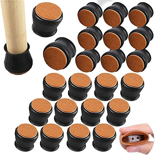Upgrade Silicone Chair Leg Floor Protectors, 24 pcs Black Silicone Felt Bottom Chair Leg Covers, Furniture Feet Pads for Hardwood Floors, Stool Table Leg Protector Caps to Prevent Scratches Noise Upgrade Silicone Chair Leg Floor Protectors, 24 pcs Black Silicone Felt Bottom Chair Leg Covers, Furniture Feet Pads for Hardwood Floors, Stool Table Leg Protector Caps to Prevent Scratches Noise