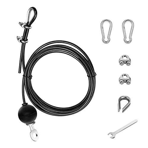 Sfeexun Workout Pulley Cables, Length Adjustable Home Gym Replacement Cables for LAT Pulldowns and Lift Pulley Cable Machine 9.84ft/8.2ft/6.56ft -9.84-