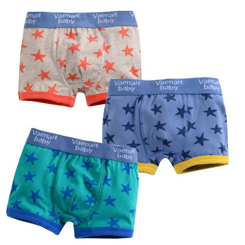 Vaenait Baby 2T-7T Toddler Kids Underwear Boxer Briefs 3-Pack Set Boxer Star XL