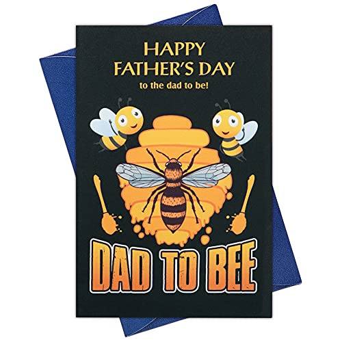 WHATSIGN Funny First Fathers Day Card,4"x6" Happy 1st Father's Day Greeting Card for Dad to be First Time Dad New Dad Greeting Card with Envelope for Husbands from Wife