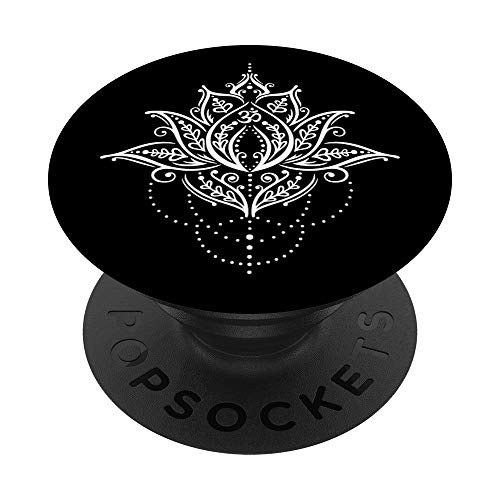 Lotus Flower with Om Symbol Mehndi Gift for Yoga Lovers PopSockets PopGrip: Swappable Grip for Phones  and  Tablets