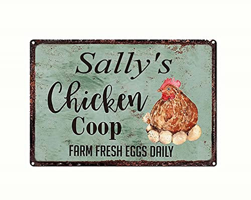HACANS Personalized Chicken Coop Farm Fresh Eggs Customized Metal Signs Chicken Accessories for Coops Farm Decorations Outdoors
