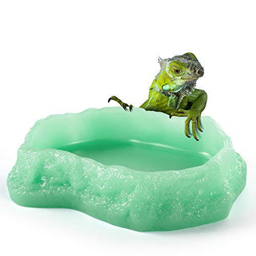 Reptile Food Water Rock Bowls - Luminous Amphibian Feeding Dish, Resin Rock Worm Feeder Terrarium for Lizards, Chameleon, Leopard Gecko, Frog, Bearded Dragons, Snake, Hermit Crabs, Turtle Spider Pet Reptile Food Water Rock Bowls - Luminous Amphibian Feeding Dish, Resin Rock Worm Feeder Terrarium for Lizards, Chameleon, Leopard Gecko, Frog, Bearded Dragons, Snake, Hermit Crabs, Turtle Spider Pet