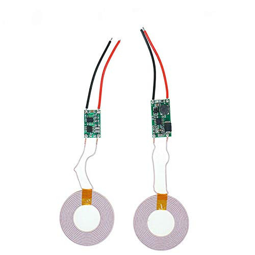 Abovehill Qi Wireless Charging Module Inductive Charger Transmitter  plusReceiver Power Supply Module DC 5V 2A -Coil Outer Diameter 43mm--1 Pair