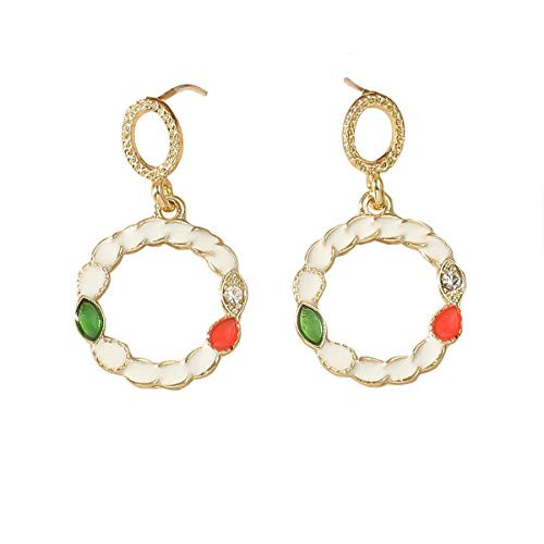 Sinkcangwu New Korea Statement Round Earrings for Women Geometric Enamle Painting Small Dangle Drop Earrings Fashion Jewelry