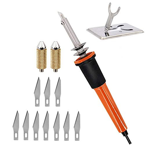 Handheld Electric Hot Knife Cutter, Heat Cutting Tool with 10 Blades Accessories, Multipurpose Stencil Cutter for Cutting Carving Soft Thin Styrofoam Foam, Cloth, Plastic Board, Polygon mesh, Wood
