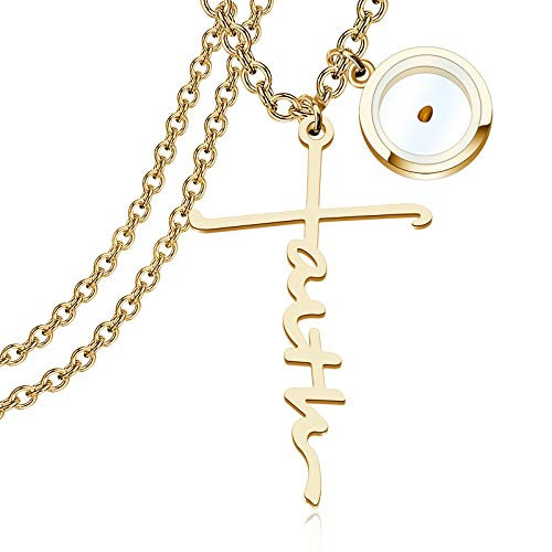 FAADBUK Faith Cross Mustard Seed Necklace Christian Gift Hope Blessed Fearless Believe Mustard Seed Pendant Necklace Religious Inspirational Mustard Seed Jewelry for Women Girls -Gold, Faith- FAADBUK Faith Cross Mustard Seed Necklace Christian Gift Hope Blessed Fearless Believe Mustard Seed Pendant Necklace Religious Inspirational Mustard Seed Jewelry for Women Girls -Gold, Faith-