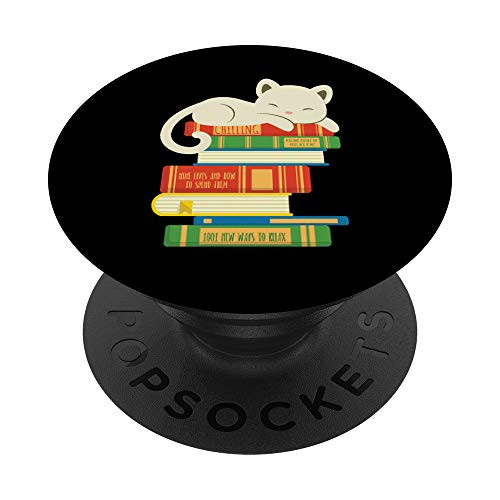 Reading Library Literature Read Books Cats Lover Reader Gift PopSockets PopGrip: Swappable Grip for Phones and Tablets Reading Library Literature Read Books Cats Lover Reader Gift PopSockets PopGrip: Swappable Grip for Phones and Tablets