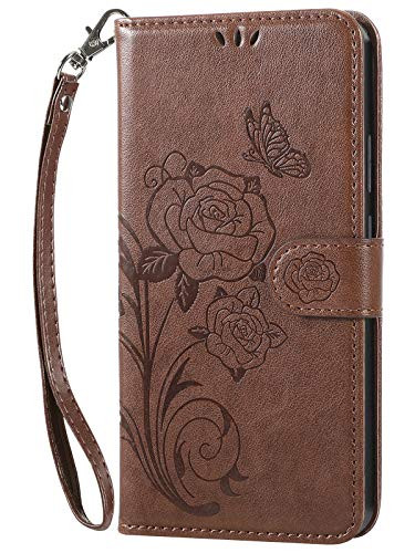 Vinanker Case for iPhone SE 2020, Premium Leather Flip Wallet Cover with Card Slots Phone Case for iPhone SE 2020/iPhone 8/iPhone 7 -Brown-