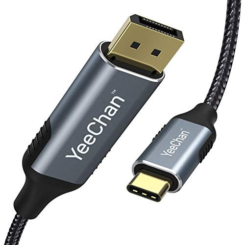 USB C to DisplayPort Cable 4KA60Hz, YeeChan Type C -Thunderbolt 3- to DisplayPort -DP- Cable, Compatible for MacBook Pro 2018/2017, Samsung Galaxy S9/S8, Surface Book 2, Pixelbook, and More-6FT