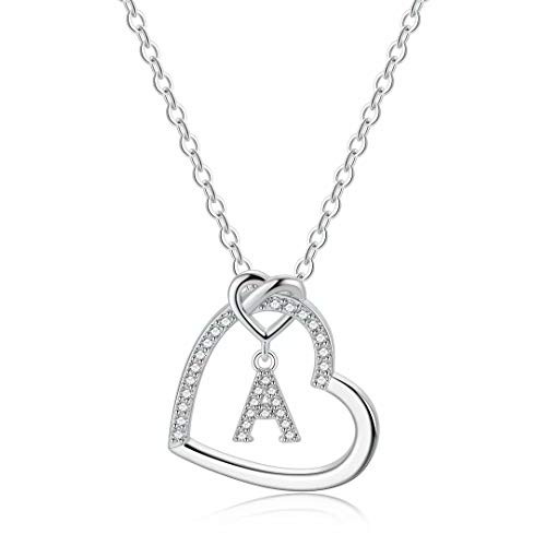 Silver Initial Heart Necklaces for Girls, CZ Heart Pendant Initial A Necklaces for Teen Girls Women, Dainty Letter Necklace for Women Girls Jewelry Cute Heart Necklace Kids Jewelry for Girls Gifts Silver Initial Heart Necklaces for Girls, CZ Heart Pendant Initial A Necklaces for Teen Girls Women, Dainty Letter Necklace for Women Girls Jewelry Cute Heart Necklace Kids Jewelry for Girls Gifts
