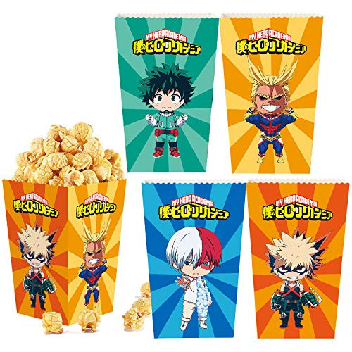QICIG 24 PCS My Hero Academia Popcorn Box Cookies and Candy Box Childrens My Hero Academia Theme Party Gift Box
