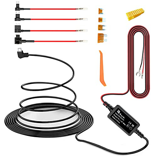 Dash Cam Hardwire Kit, Micro USB Hard Wire Kit Fuse for Dashcam, Bangjia 12V-24V to 5V/2A Car Dash Camera Charger Power Cord?11.5ft