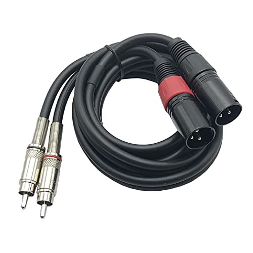 MMNNE Dual RCA to XLR Male Cable, Dual RCA Male to Dual XLR Male Cable HiFi Stereo Audio Connection Microphone Cable Wire Cord Path Cable -5FT-