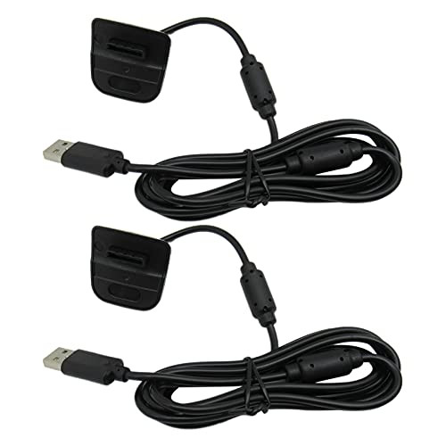 Xspeedonline for Xbox 360 Charging Cable Xbox 360 USB Charging Station Wireless Controller Replacement Charger Cord Play Data Sync Charger Cord for Xbox360 / Xbox 360 Slim Controller/Play Kit 2pcs