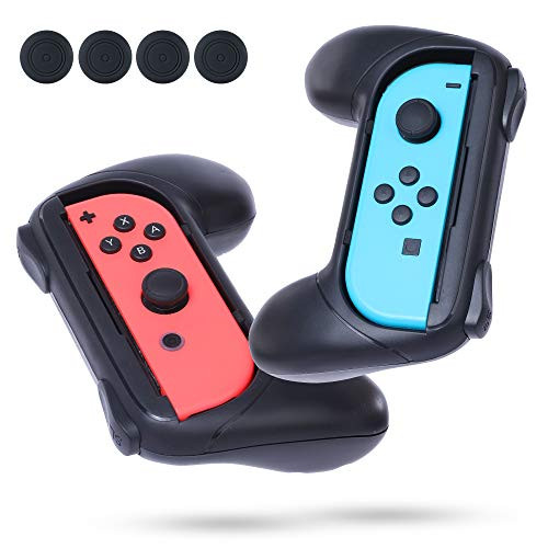 Grips for Nintendo Switch Joy-Con Wear-Resistant Joy-con Handle for Nintendo Switch with 4 Thumb Grip Caps 2 Pack