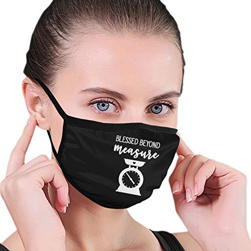 Blessed Beyond Measure Funny Washable Reusable Face Mask Breathable Mouth Cover Adult Black
