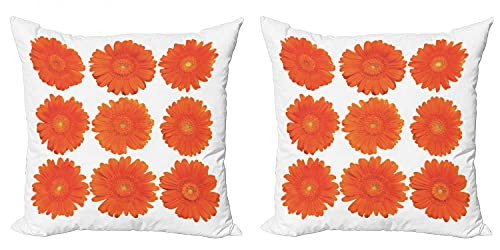 Ambesonne Orange Decorative Throw Pillow Case Pack of 2, Arrangement of Orange Gerberas Botanical Bouquet Seasonal Growth Garden Spring Theme, Couch Bedroom Living Room Cushion Cover, 16", Orange Ambesonne Orange Decorative Throw Pillow Case Pack of 2, Arrangement of Orange Gerberas Botanical Bouquet Seasonal Growth Garden Spring Theme, Couch Bedroom Living Room Cushion Cover, 16", Orange