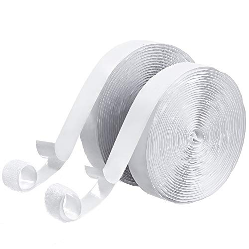 BRAVESHINE Hook Loop Roll with Adhesive - 0.8 Inch 16.5FT Heavy Duty Hook and Loop Strips - Industrial Strength Sticky Back Fabric Fastener Tape for Sewing Craft, Mounting or Hanging Items - White BRAVESHINE Hook Loop Roll with Adhesive - 0.8 Inch 16.5FT Heavy Duty Hook and Loop Strips - Industrial Strength Sticky Back Fabric Fastener Tape for Sewing Craft, Mounting or Hanging Items - White