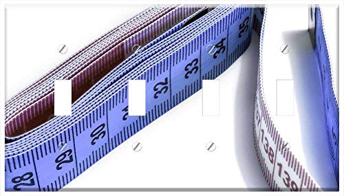 Switch Plate 4 Gang Toggle - Massband Measure Tape Measure Meter Length