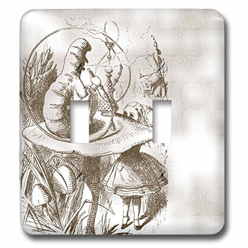 3dRose lsp_110199_2 Caterpillar on Mushroom Vintage Alice in Wonderland Light Switch Cover