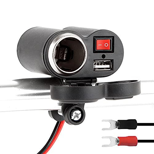 lzndeal Car Charger Adapter,Motorcycle Waterproof Cigarette Lighter USB Charger Socket Power Adapter for Phones Tablets