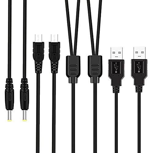 Replacement PSP Charger Cable, TFSeven 2 Pack PSP Charger Cable Portable USB PSP Power Cord  and  Data Cable USB 2.0 Sync Transfer for Sony PSP Playstation 1000 2000 3000, Charging Cord 2-in-1