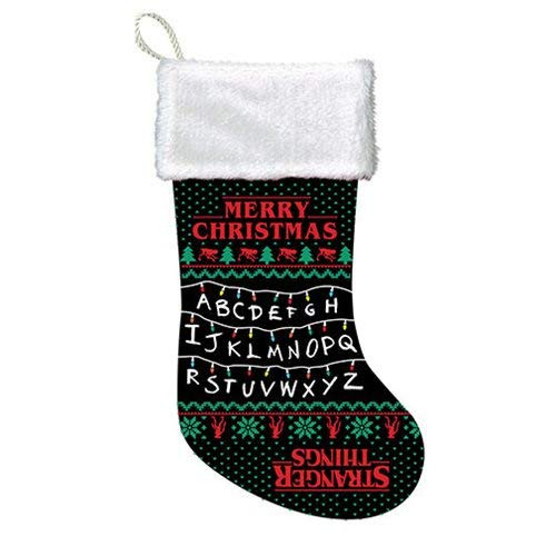 Kurt Adler Stranger Things Black with White Plush Cuff Stocking