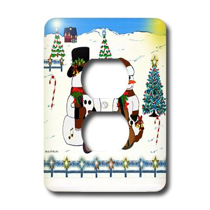 3dRose lsp_6496_6"The Snowman Band" 2 Plug Outlet Cover Multicolor
