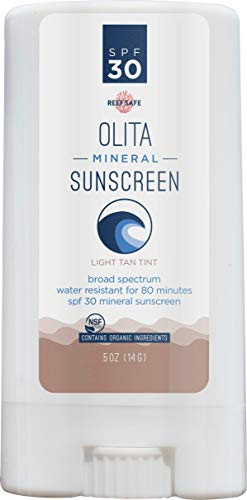 Olita: Tinted Mineral Sunstick - Light Tan - SPF 30 Mineral Sunscreen - .5 oz - No Fragrance - Reef Safe - Broad Spectrum, Chemical Free - All-Natural, Organic, Zinc Sunscreen - Water-Resistant