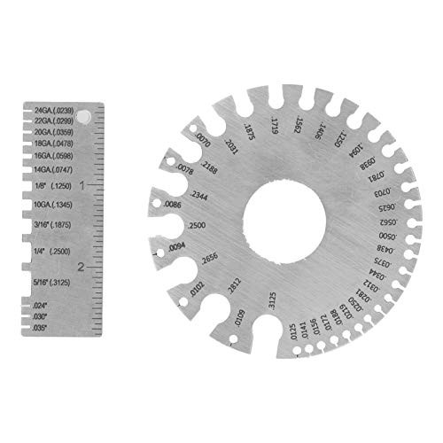 Wire Gauge Measuring Tool, Stainless Steel Wire Welding Gauge Round Dual Sided Wire Metal Sheet Guage  and  Metal Sheet Thickness Gauge