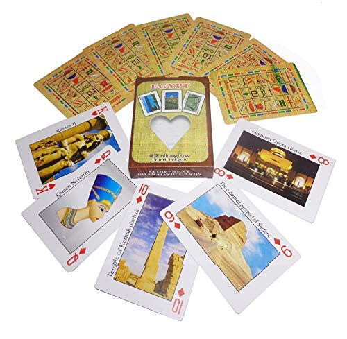 1 Pcs Egyptian Hand Made Pharaoh Playing New Card Cards Paper Set Ethnic Nefertiti Cleopatra Ramsis TUT Cartouche Egypt Ancient Pharaohs Pharaonic Very Fine Souvenir Hieroglyphics Hieroglyphic Gift