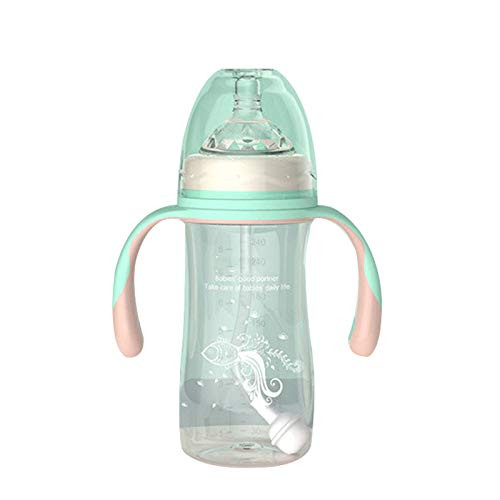 Smaani 3 in 1 Feeding Bottle Silicone PP Baby Supplies 240ml 300ml Nursing Water Sippy Cup with Handles for Newborn Infant Kids