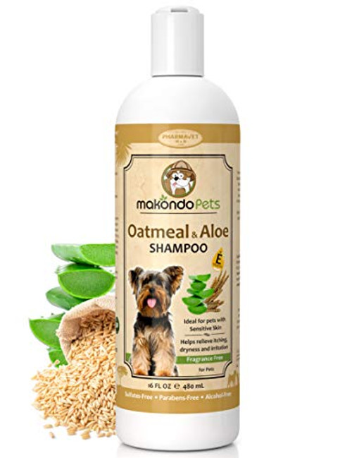 Oatmeal Shampoo for Dogs with Aloe Vera. Hypoallergenic Dog Shampoo for Allergies and Itching. Ideal Pet Shampoo for your Dog Grooming Supplies - Dog Bathing Supplies. Best Cat Shampoo  and  Puppy Shampoo
